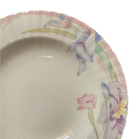 MIKASA PINK MELODY BONE CHINA FLORAL PATTERNED PLATES 9.5" SET OF 3 - Picture 6 of 12